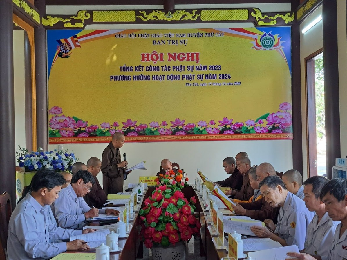 Phù Cát: Hội nghị tổng kết Phật Sự năm 2023 và đưa ra phương hướng hoạt động năm 2024.